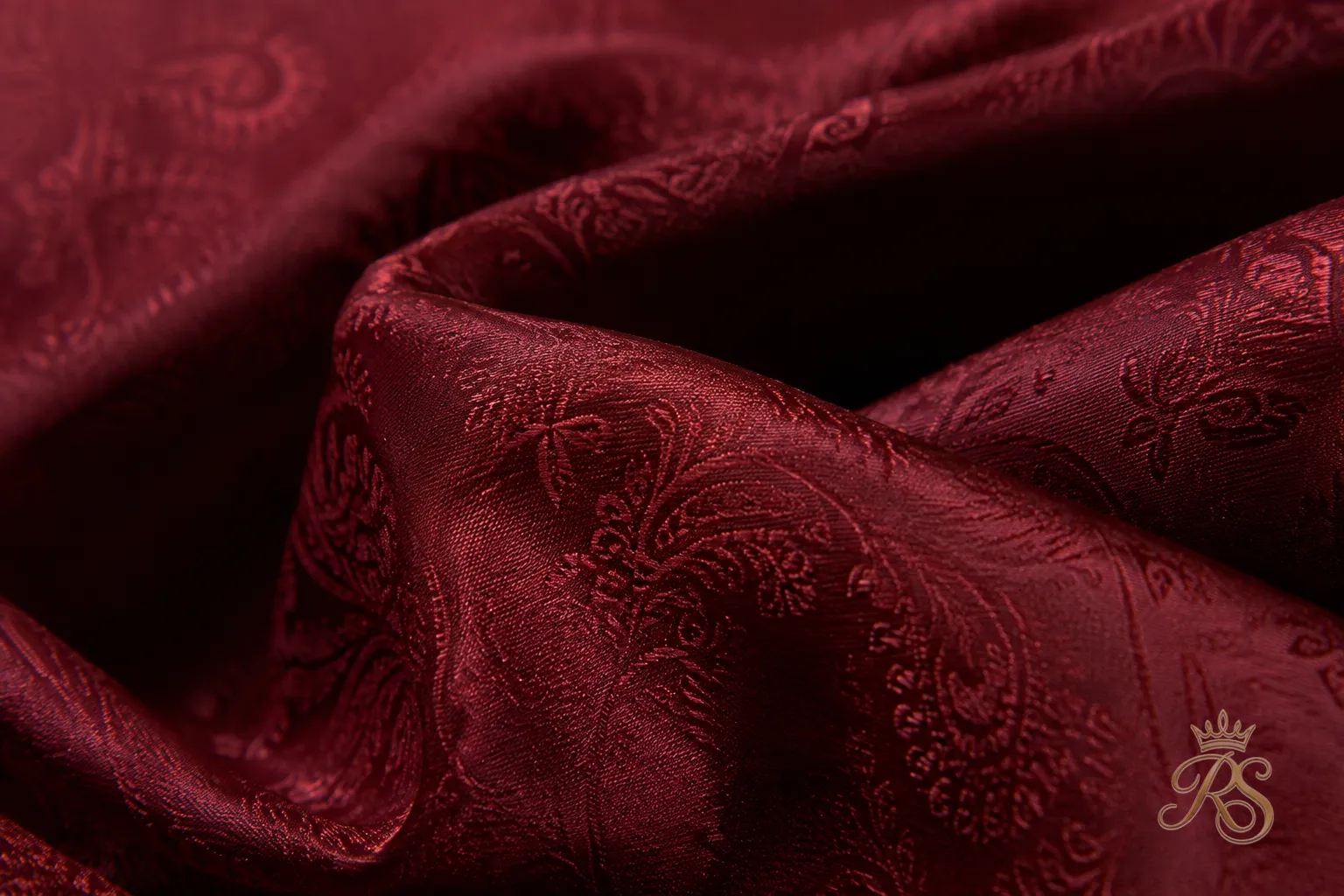 Close-up of silk jacquard fabric used for a formal bandhgala jacket