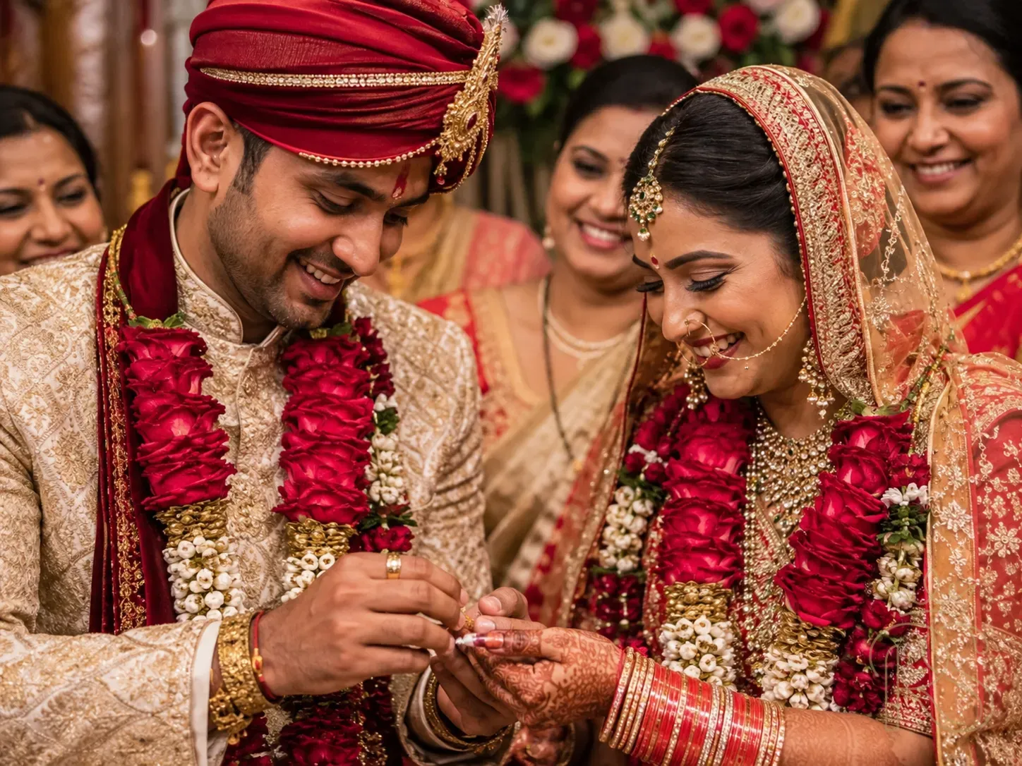 An intimate Indian micro-wedding ceremony with 40 guests, set in a lush boutique resort garden in the hills